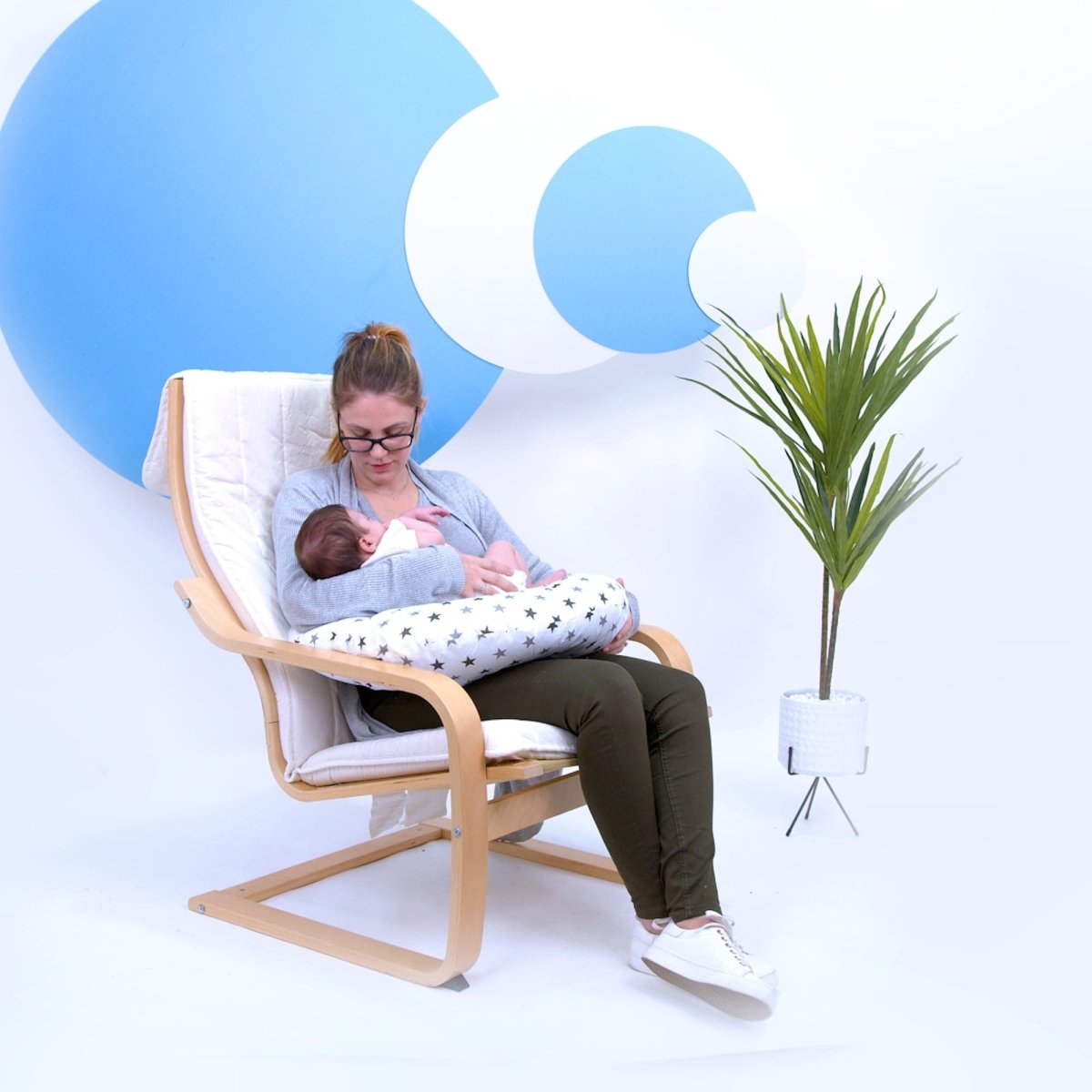 Breast Feeding Nursing Pillow  - Silver Twinkle (COVER ONLY)-3