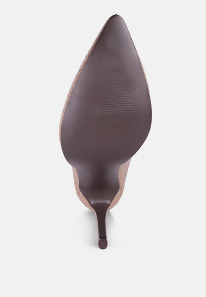 Brinkles Weave Pattern High Heel Pumps-4