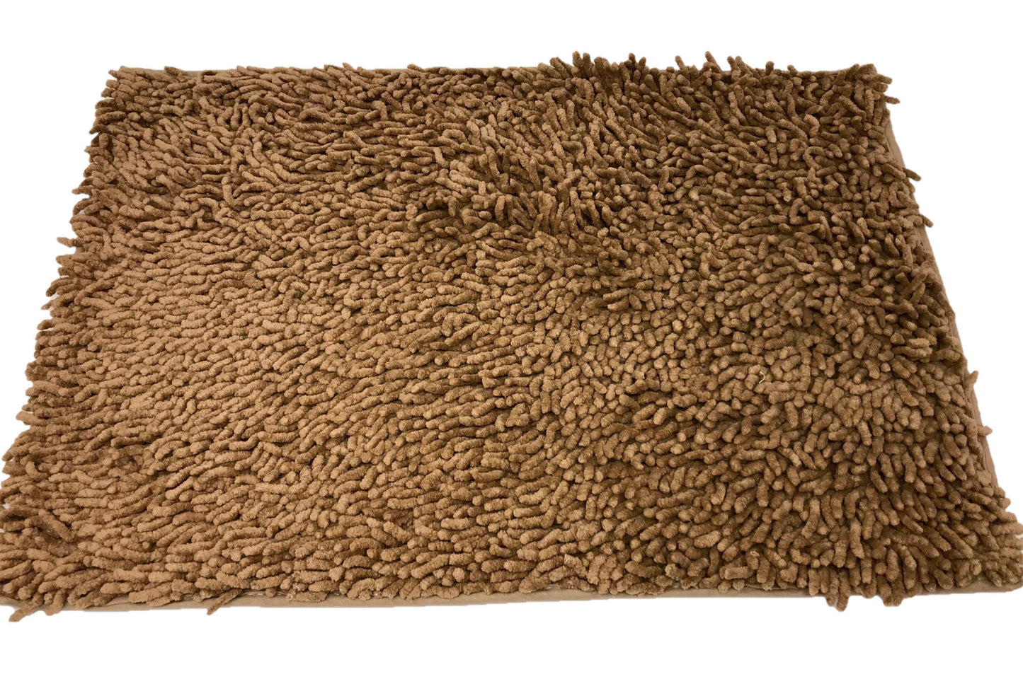 DaDa Bedding Coffee Brown Shaggy Soft Chenille Noodle Carpet Rug Bath Mat-0
