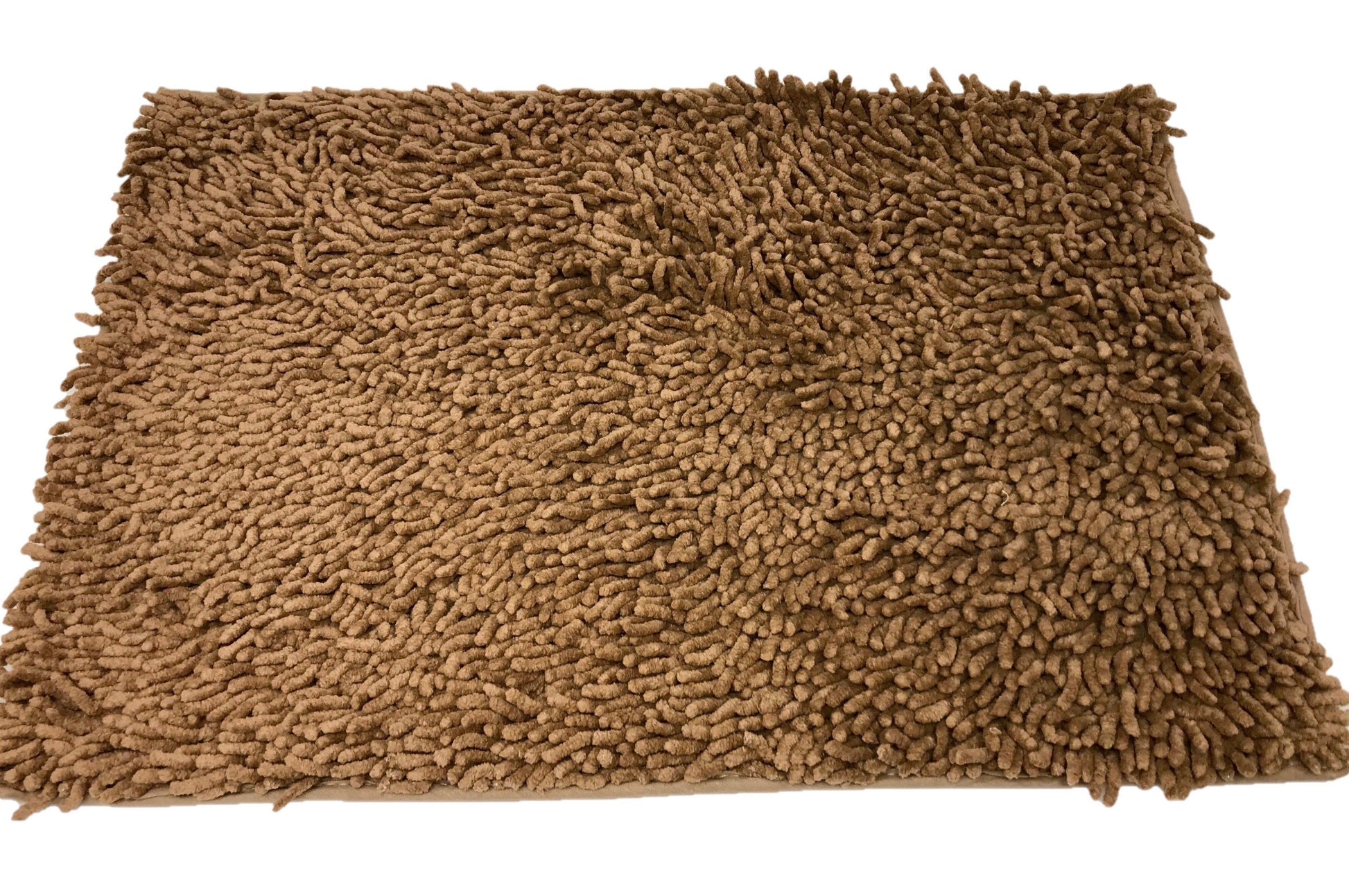 DaDa Bedding Coffee Brown Shaggy Soft Chenille Noodle Carpet Rug Bath Mat-0