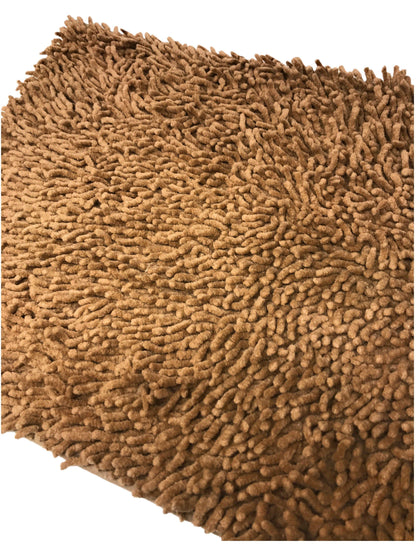 DaDa Bedding Coffee Brown Shaggy Soft Chenille Noodle Carpet Rug Bath Mat-3