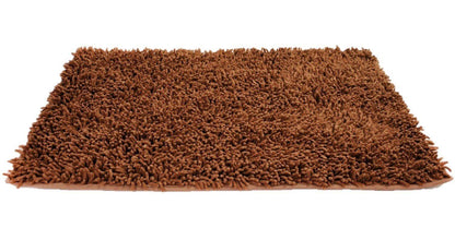 DaDa Bedding Coffee Brown Shaggy Soft Chenille Noodle Carpet Rug Bath Mat-2