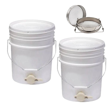 Honey Harvesting Bucket 20 Ltr With Honey Gate, Double layer Filter Sieve-1
