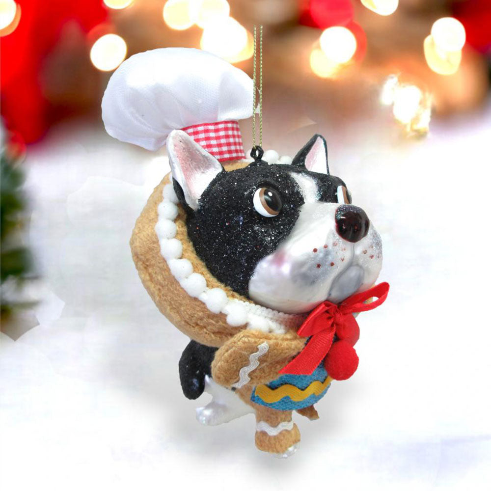 Bulldog w/Gingerbread Costume Ornament by December Diamonds-1