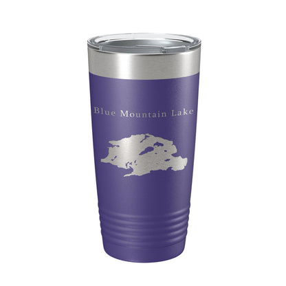 Blue Mountain Lake Map Tumbler Travel Mug Insulated Laser Engraved Coffee Cup New York 20 oz-15
