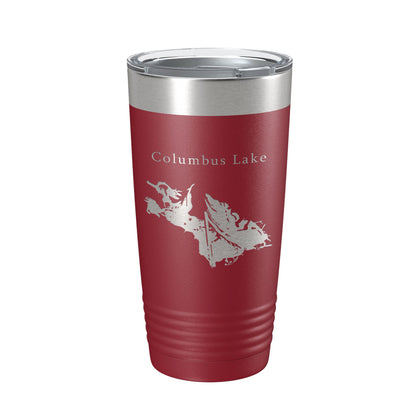Columbus Lake Map Tumbler Travel Mug Insulated Laser Engraved Coffee Cup Mississippi 20 oz-18