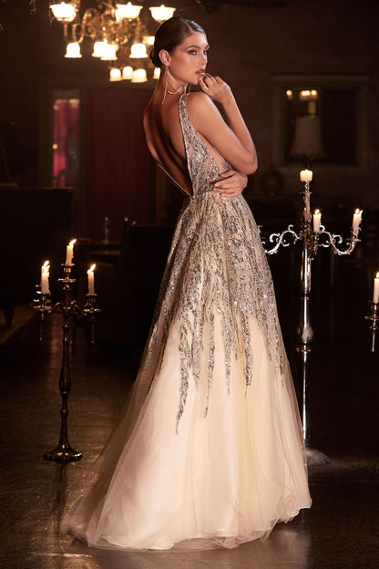 Beaded Shimmer Ball Gown-3