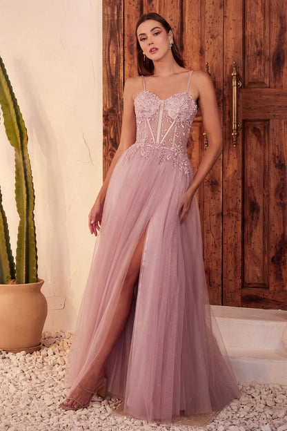 Lace & Layered Tulle A-Line Gown-5