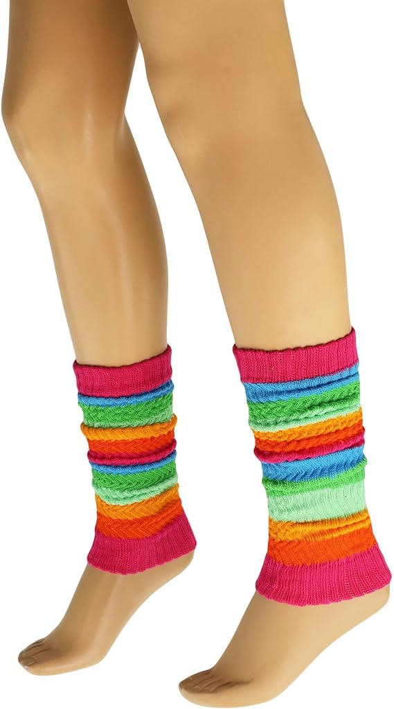 1 Pair Women’s Colorful Cotton Knitted Leg Warmers – 21 Inches – Soft, Stretchy & Stylish-0