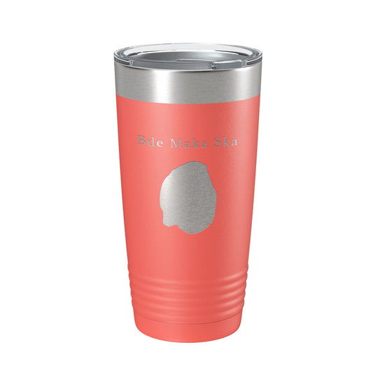 Bde Maka Ska Tumbler Lake Map Travel Mug Insulated Laser Engraved Coffee Cup Minnesota 20 oz-20