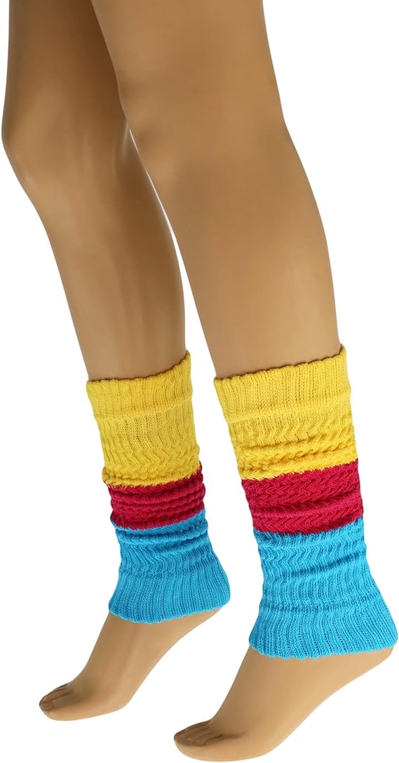 1 Pair Women’s Colorful Cotton Knitted Leg Warmers – 21 Inches – Soft, Stretchy & Stylish-1
