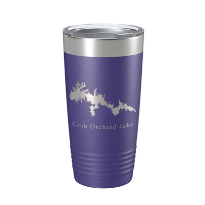 Crab Orchard Lake Map Tumbler Travel Mug Insulated Laser Engraved Coffee Cup Illinois 20 oz-15
