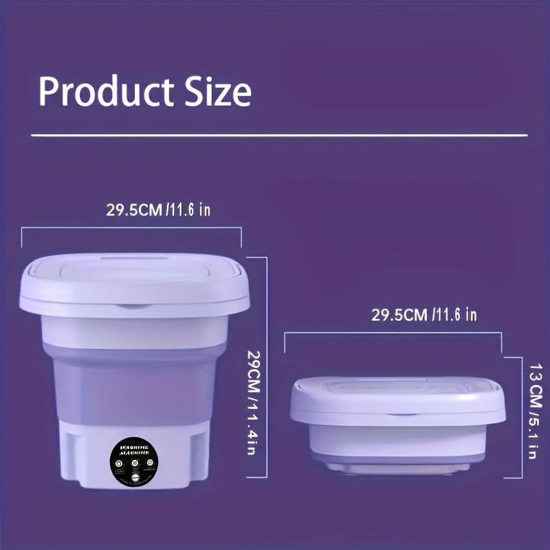 Collapsible Mini Washing Machine 8L for Travel & Home-3