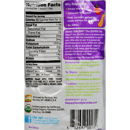 Happy Tot Organic Stage 4 Pouch Food Apple & Squash (16x4.22 Oz)-1