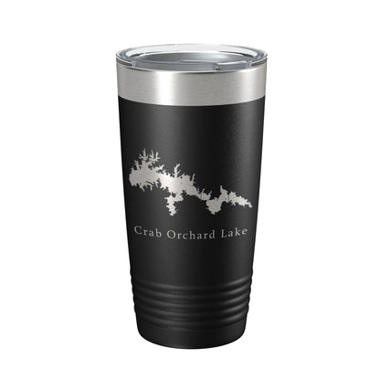 Crab Orchard Lake Map Tumbler Travel Mug Insulated Laser Engraved Coffee Cup Illinois 20 oz-5