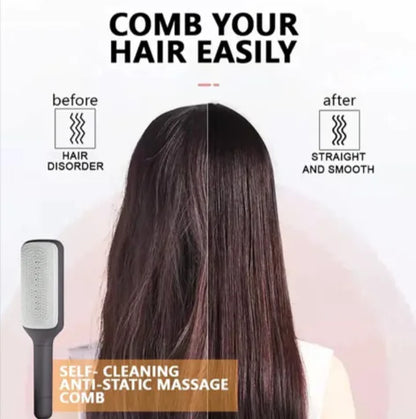 4-in-1 Self-Cleaning Hair Brush