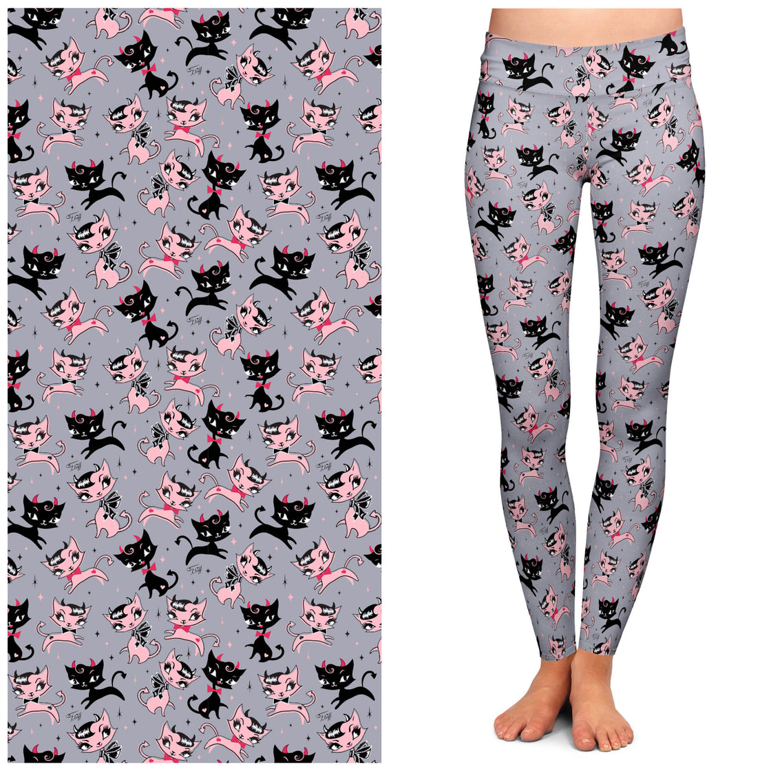 "Bad Kitty" Leggings by Miss Fluff x Lipstick & Chrome TC2-0