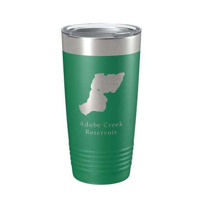 Adobe Creek Reservoir Tumbler Lake Map Travel Mug Insulated Laser Engraved Coffee Cup Colorado 20 oz-9