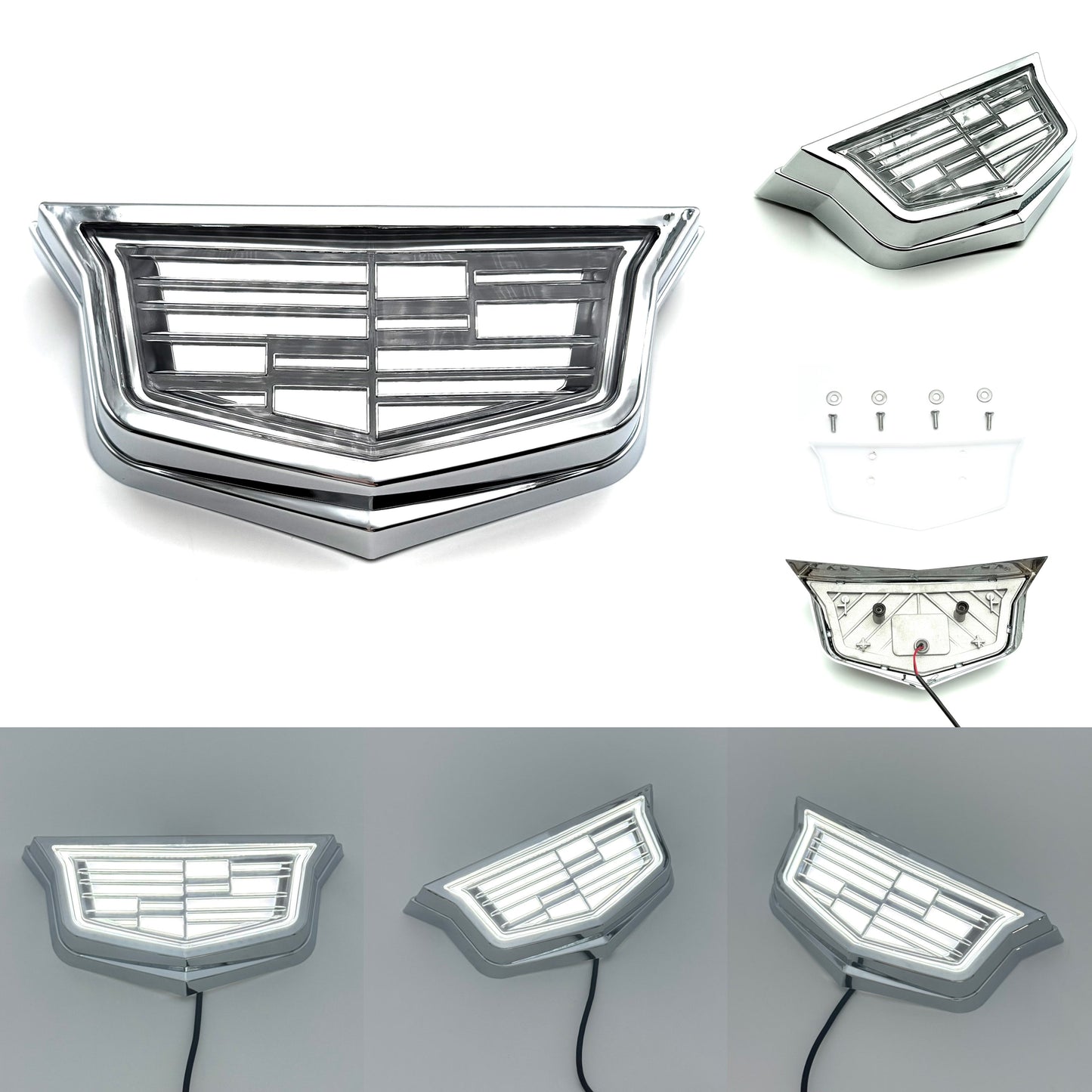 Cadillac Logo Front Grille LED Luxury Metallic Dynamic Crystal Illuminated Emblem Not Compatible with ACC Radar-13