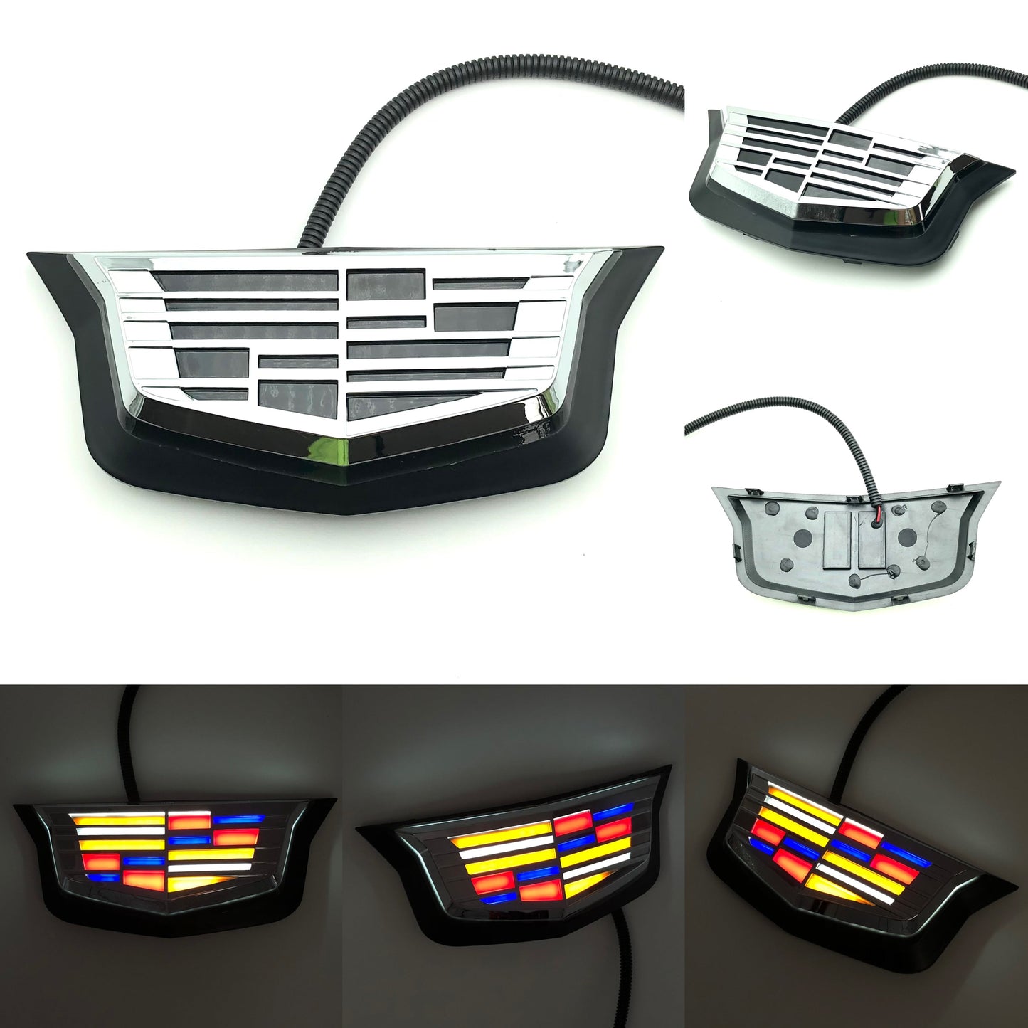 Cadillac Logo Front Grille LED Luxury Metallic Dynamic Crystal Illuminated Emblem Not Compatible with ACC Radar-10