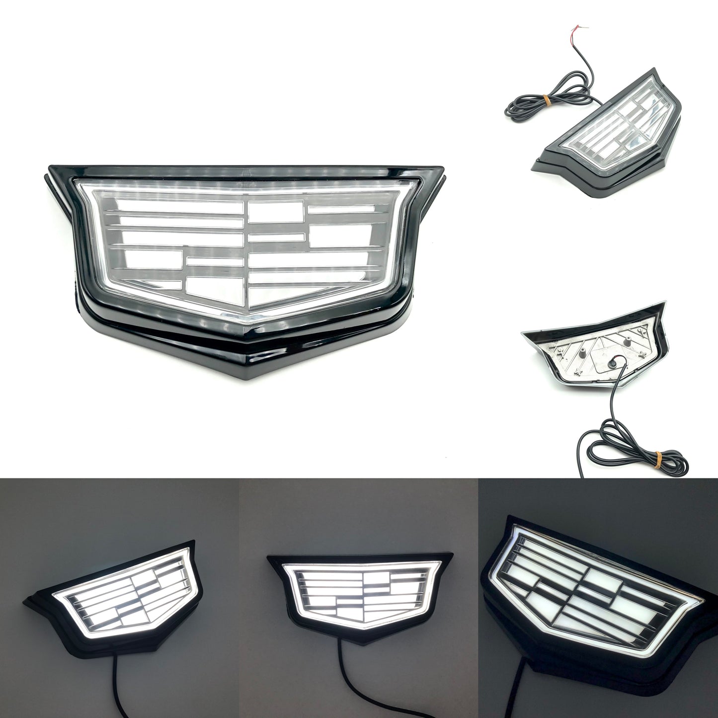 Cadillac Logo Front Grille LED Luxury Metallic Dynamic Crystal Illuminated Emblem Not Compatible with ACC Radar-3