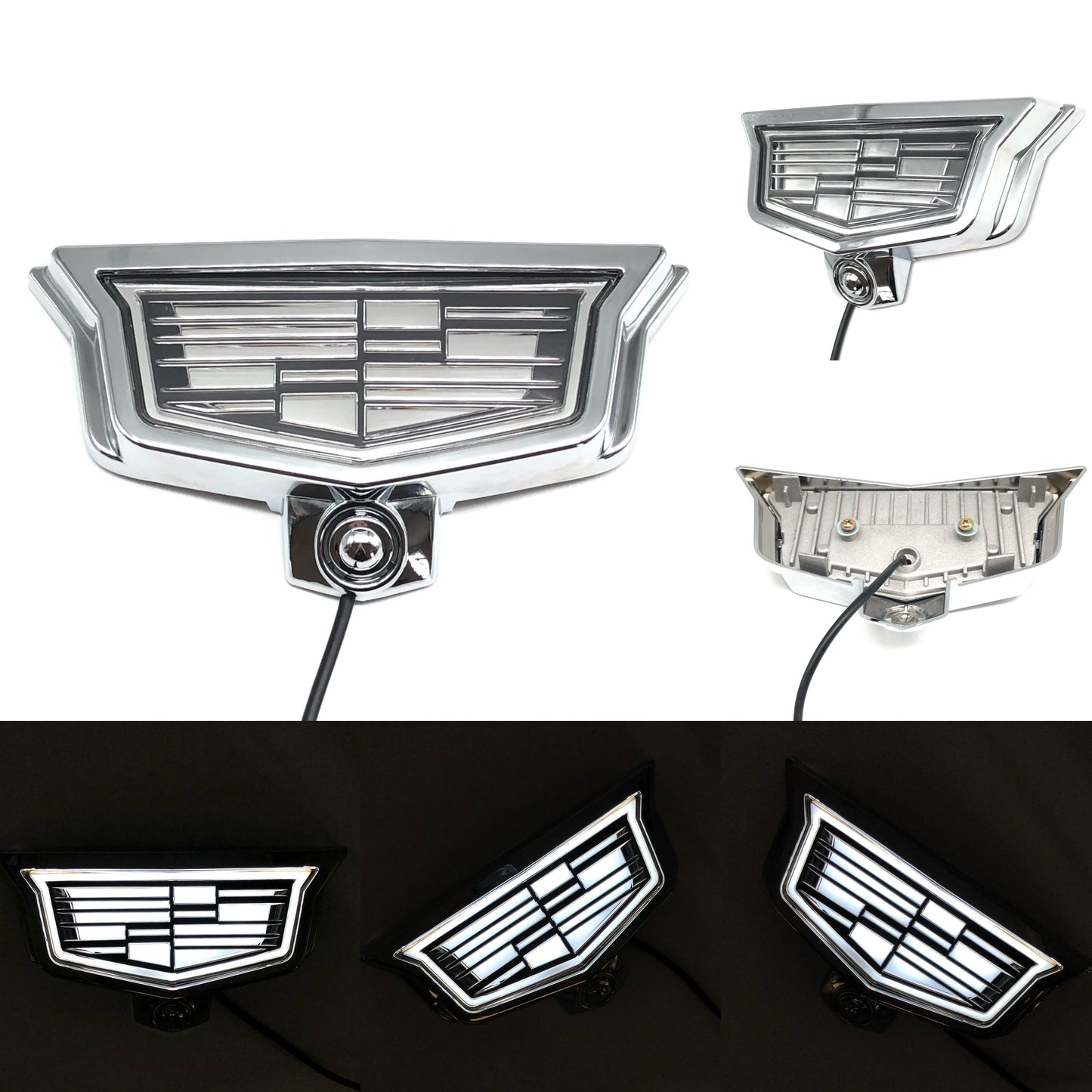 Cadillac Logo Front Grille LED Luxury Metallic Dynamic Crystal Illuminated Emblem Not Compatible with ACC Radar-2