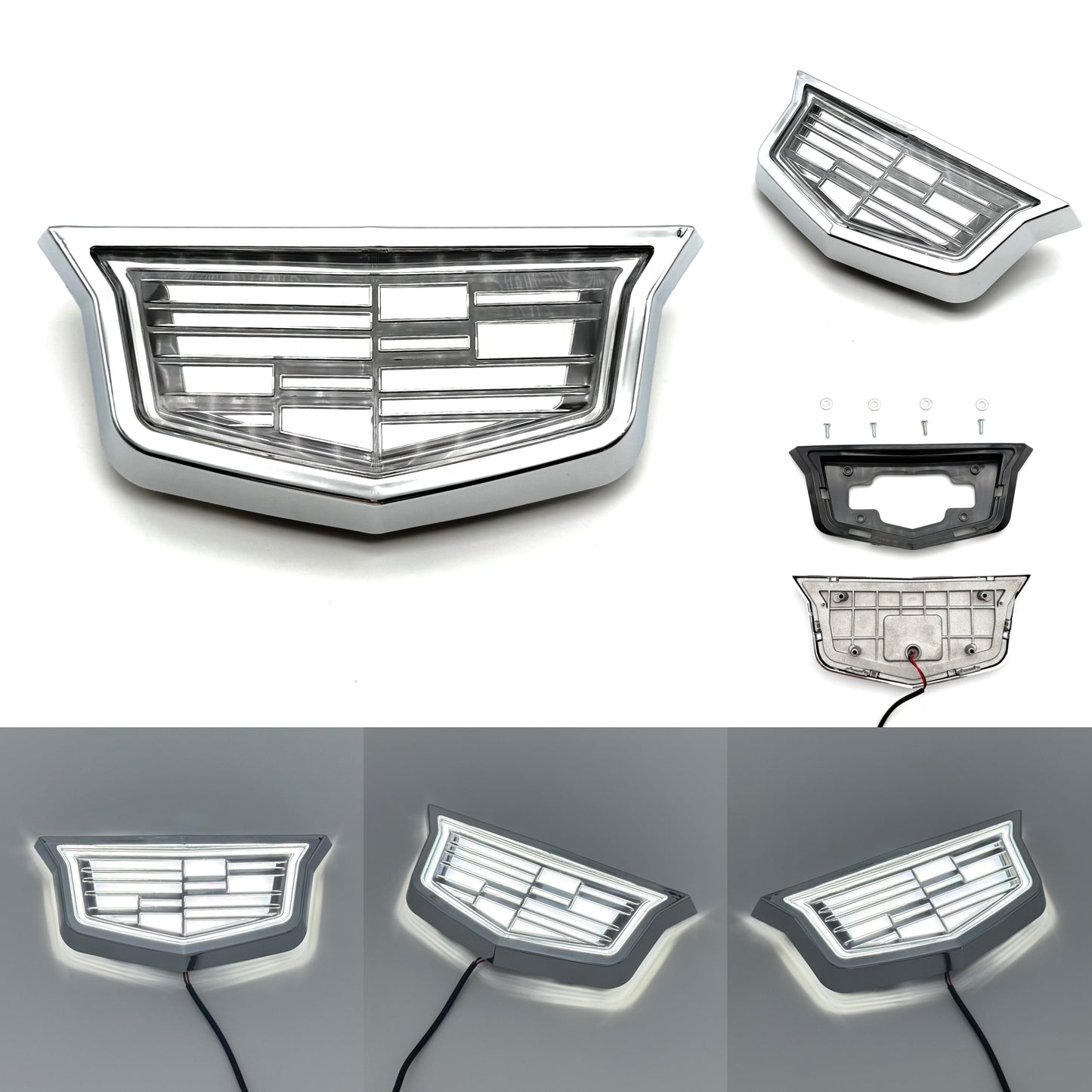 Cadillac Logo Front Grille LED Luxury Metallic Dynamic Crystal Illuminated Emblem Not Compatible with ACC Radar-14