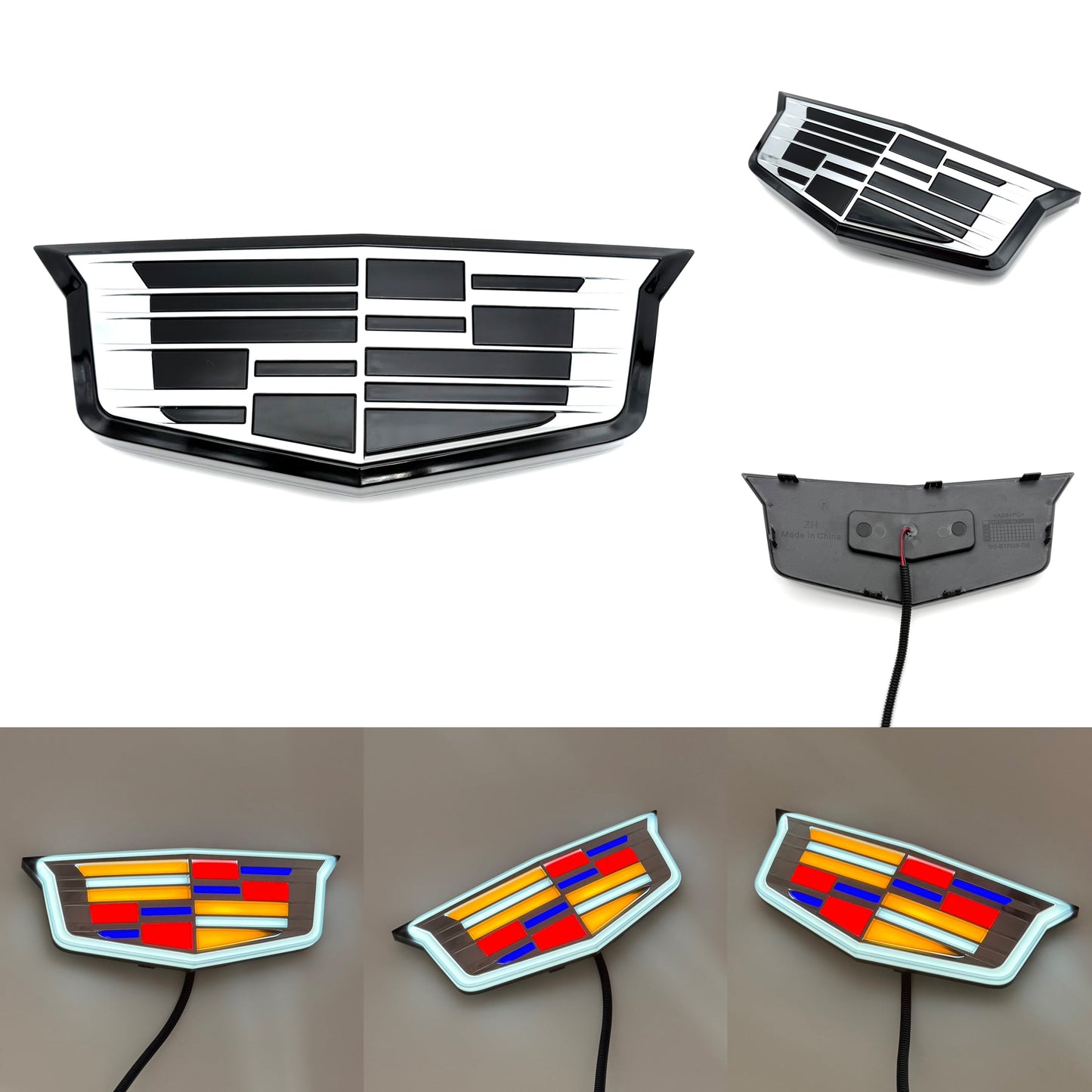Cadillac Logo Front Grille LED Luxury Metallic Dynamic Crystal Illuminated Emblem Not Compatible with ACC Radar-7