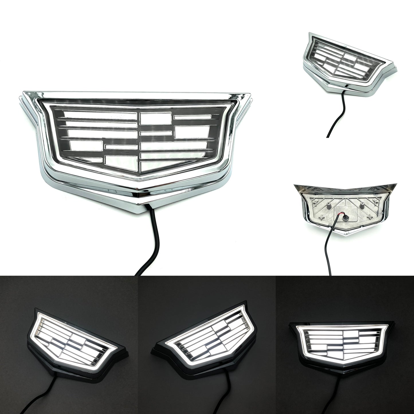 Cadillac Logo Front Grille LED Luxury Metallic Dynamic Crystal Illuminated Emblem Not Compatible with ACC Radar-9