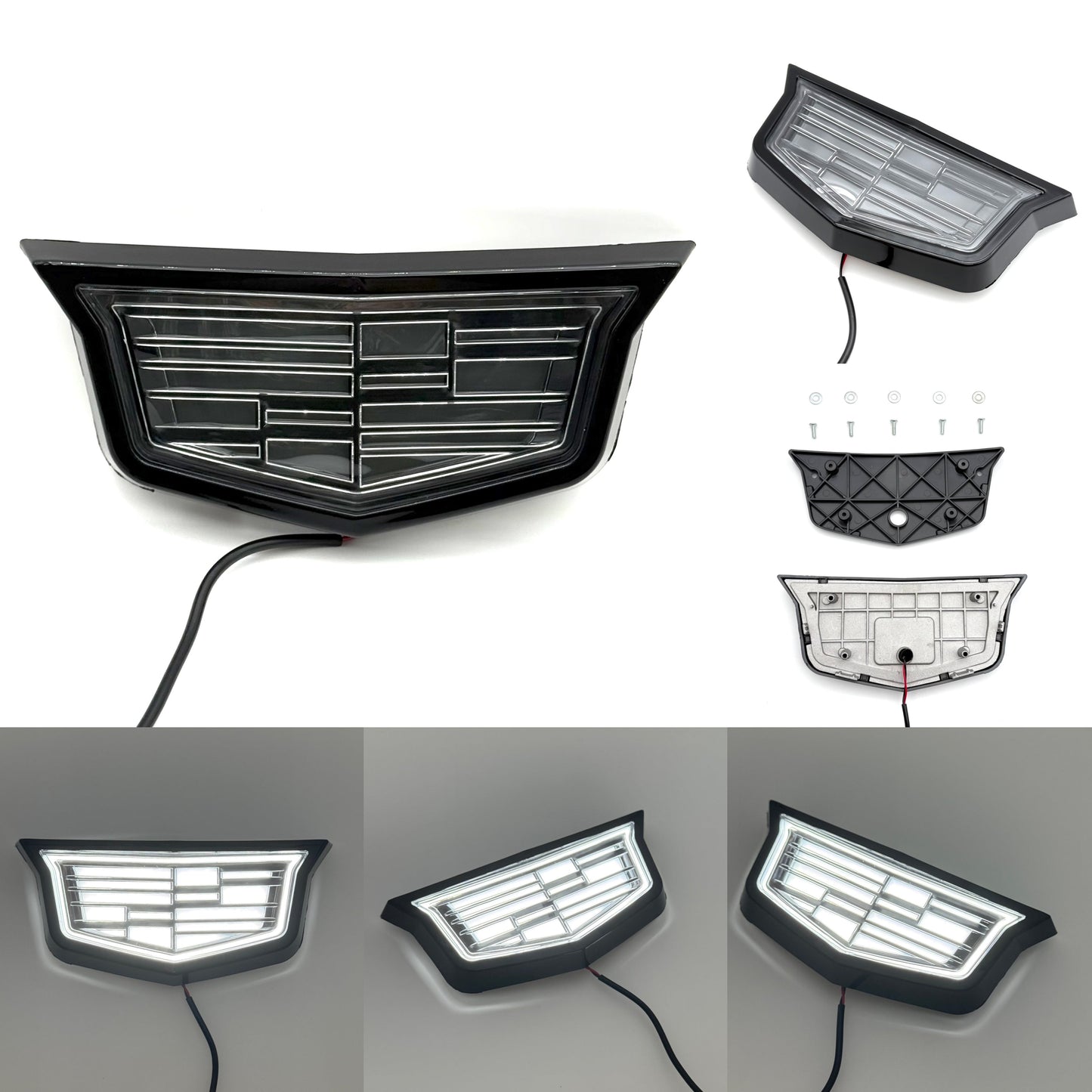 Cadillac Logo Front Grille LED Luxury Metallic Dynamic Crystal Illuminated Emblem Not Compatible with ACC Radar-15