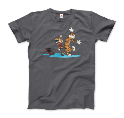 Calvin and Hobbes Dancing with Record Player T-Shirt-7