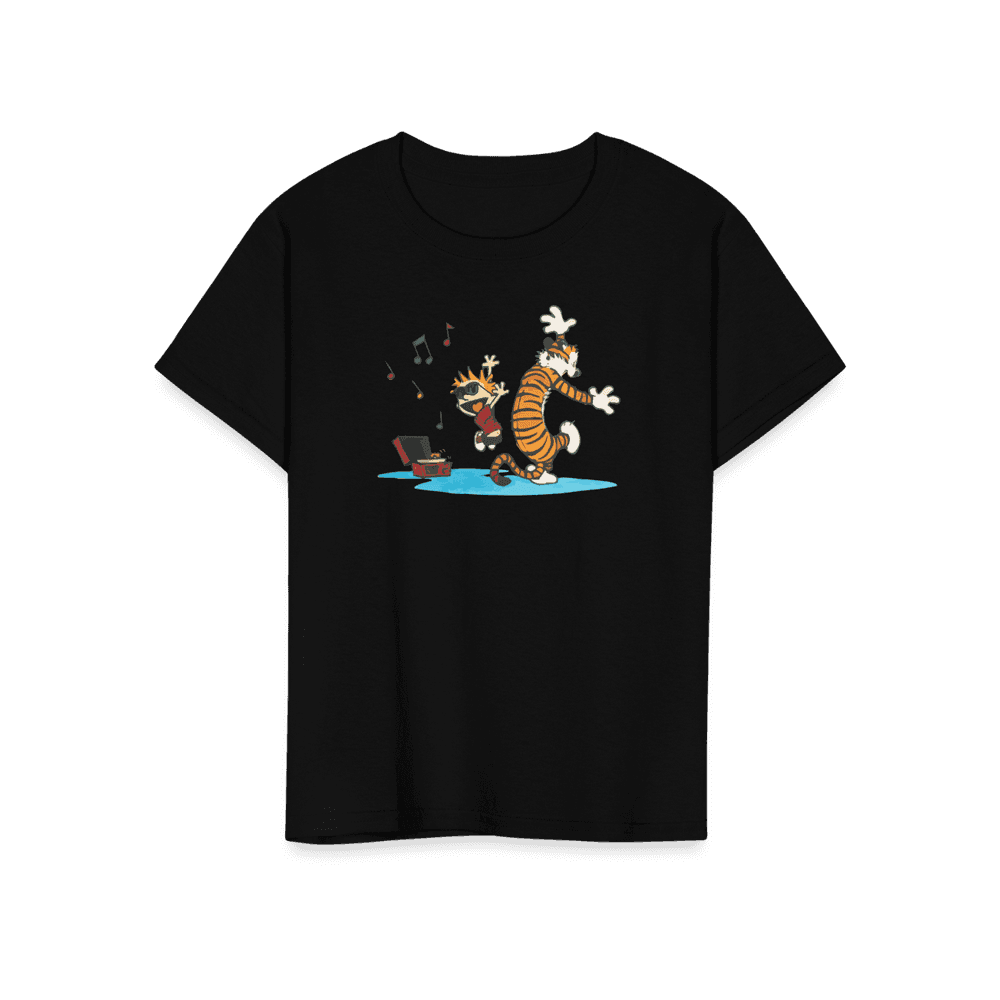 Calvin and Hobbes Dancing with Record Player T-Shirt-14