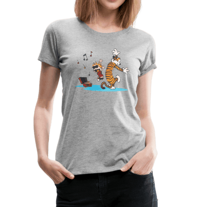 Calvin and Hobbes Dancing with Record Player T-Shirt-3