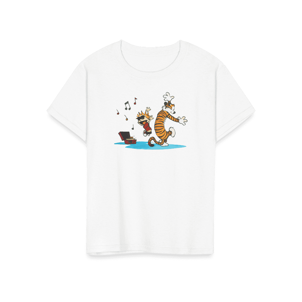 Calvin and Hobbes Dancing with Record Player T-Shirt-12