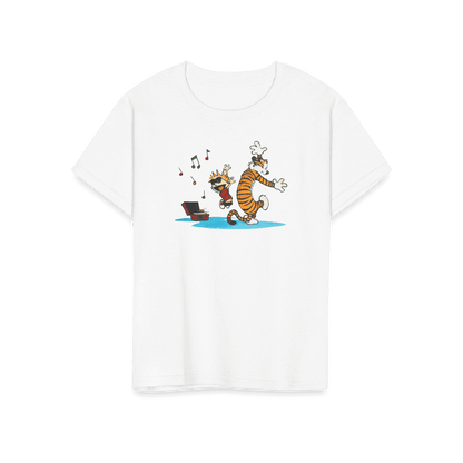 Calvin and Hobbes Dancing with Record Player T-Shirt-12