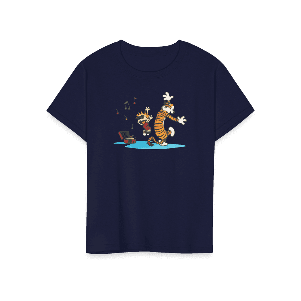 Calvin and Hobbes Dancing with Record Player T-Shirt-13