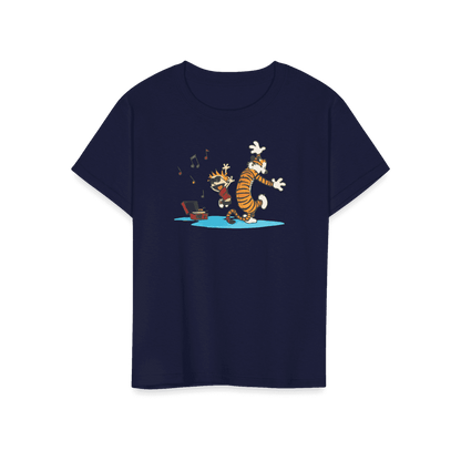 Calvin and Hobbes Dancing with Record Player T-Shirt-13