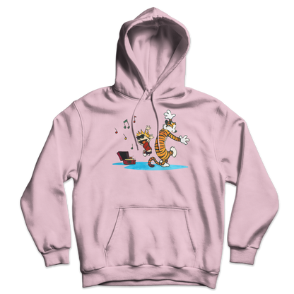 Calvin and Hobbes Dancing with Record Player Unisex Hoodie-10