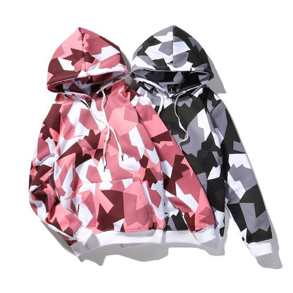 Camouflage Hooded Sweatshirts Fashion Mens Streetwear Hip Hop Skateboard Fleece Hoodies  Autumn Casual Camo-0