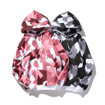 Camouflage Hooded Sweatshirts Fashion Mens Streetwear Hip Hop Skateboard Fleece Hoodies  Autumn Casual Camo-3