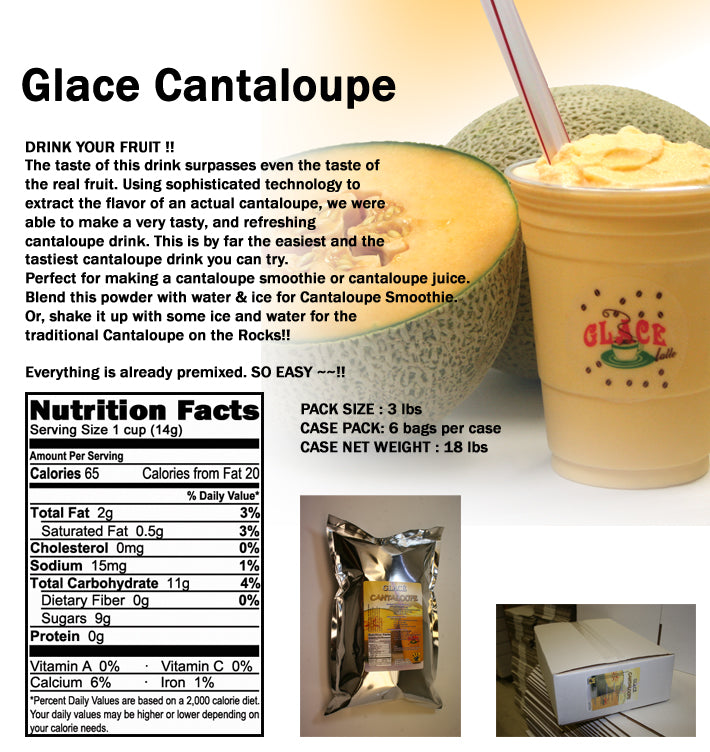 Cantaloupe 4 in 1 Mix for Bubble Tea, Smoothies, Lattes and Frappes, 3 lbs. Bag (Case 6 x 3 lbs. Bags) - Made in the USA-1