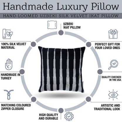 Canvello Decorative Black & White Pillow | 16x16 inch-3