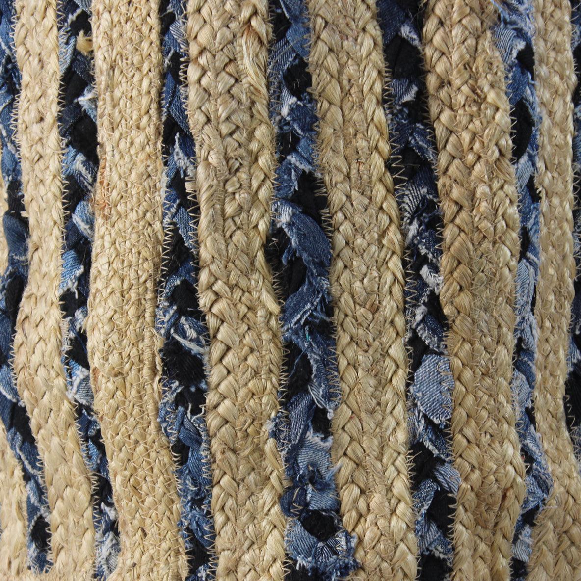 Canvello Denim and Jute Storage Tote Basket-1