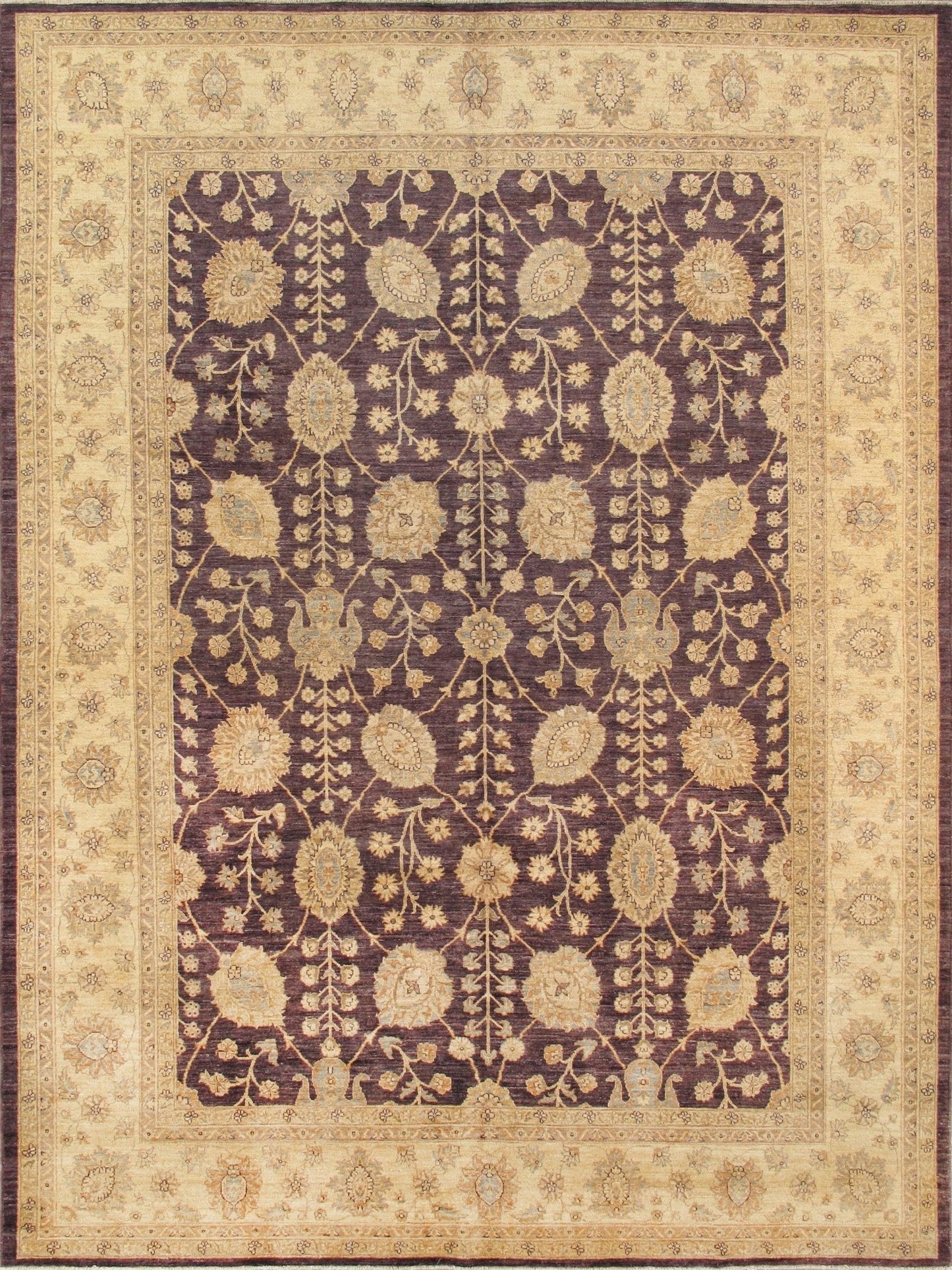 Canvello Ferehan Hand-Knotted Lamb's Wool Area Rug- 9'2" X 12'2"-0