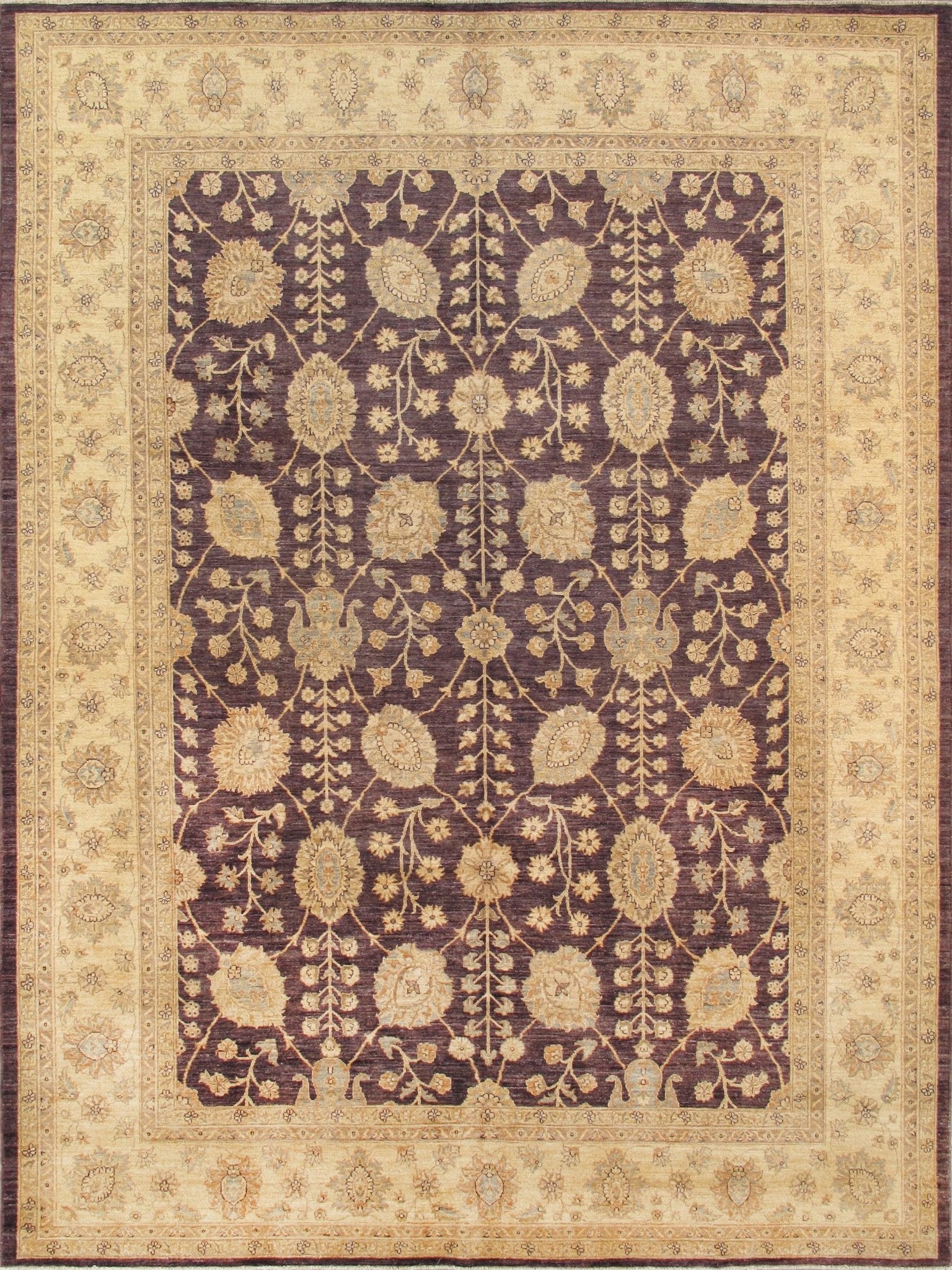 Canvello Ferehan Hand-Knotted Lamb's Wool Area Rug- 9'2" X 12'2"-0