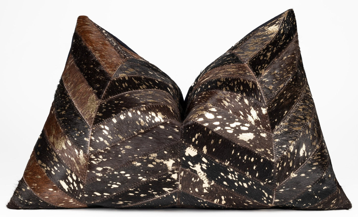 Canvello Genuine Cowhide Leather Decorative Throw Pillows - Handmade Patchwork Boho Accent Pillows For Sofa, Couch, Bed, Chair - Western Southwestern Farmhouse Pillow Covers With Feather Down Insert Included-1