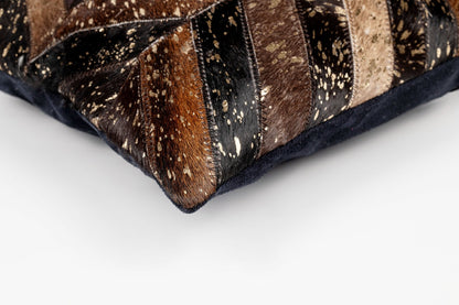 Canvello Genuine Cowhide Leather Decorative Throw Pillows - Handmade Patchwork Boho Accent Pillows For Sofa, Couch, Bed, Chair - Western Southwestern Farmhouse Pillow Covers With Feather Down Insert Included-4