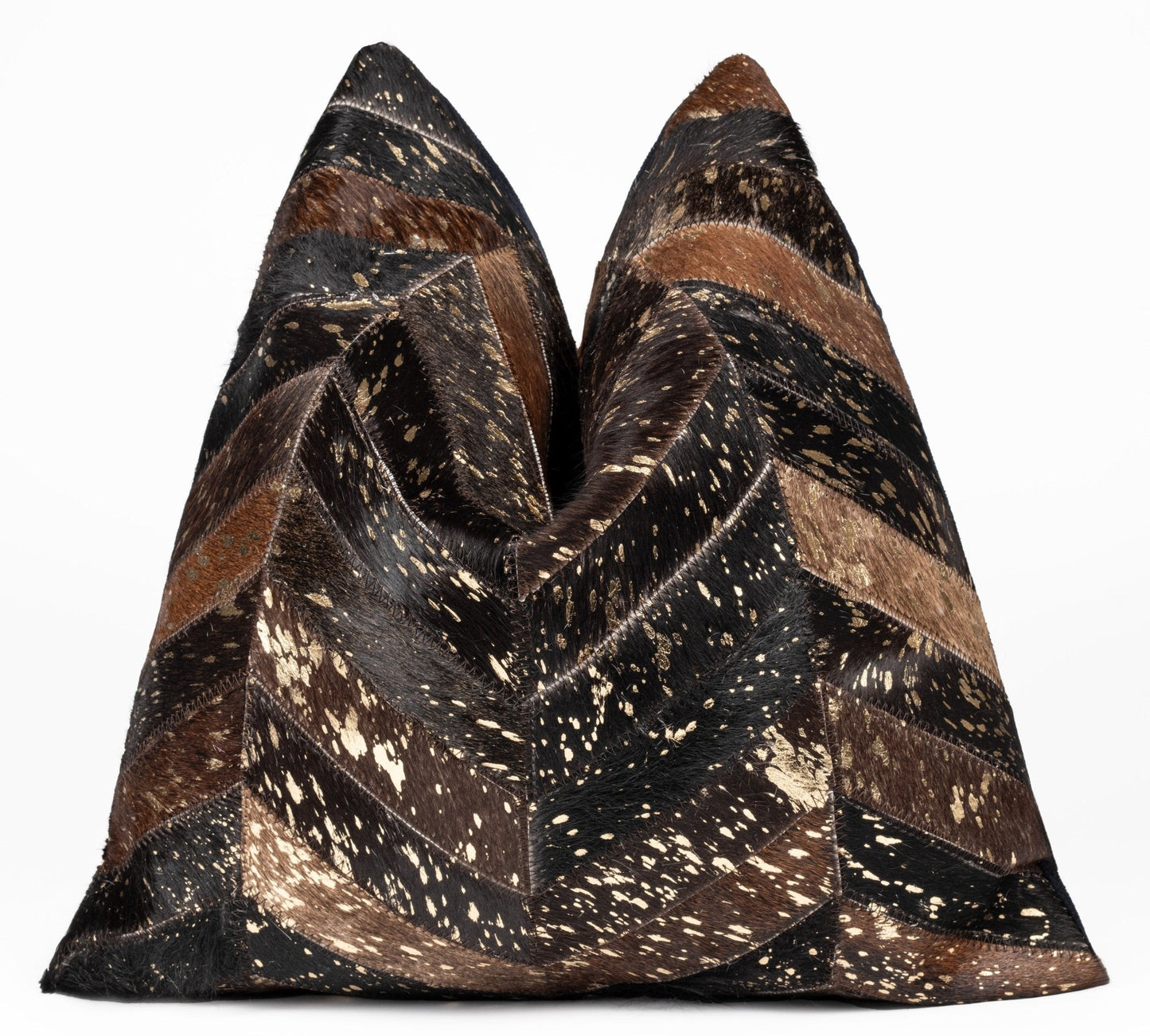 Canvello Genuine Cowhide Leather Decorative Throw Pillows - Handmade Patchwork Boho Accent Pillows For Sofa, Couch, Bed, Chair - Western Southwestern Farmhouse Pillow Covers With Feather Down Insert Included-3