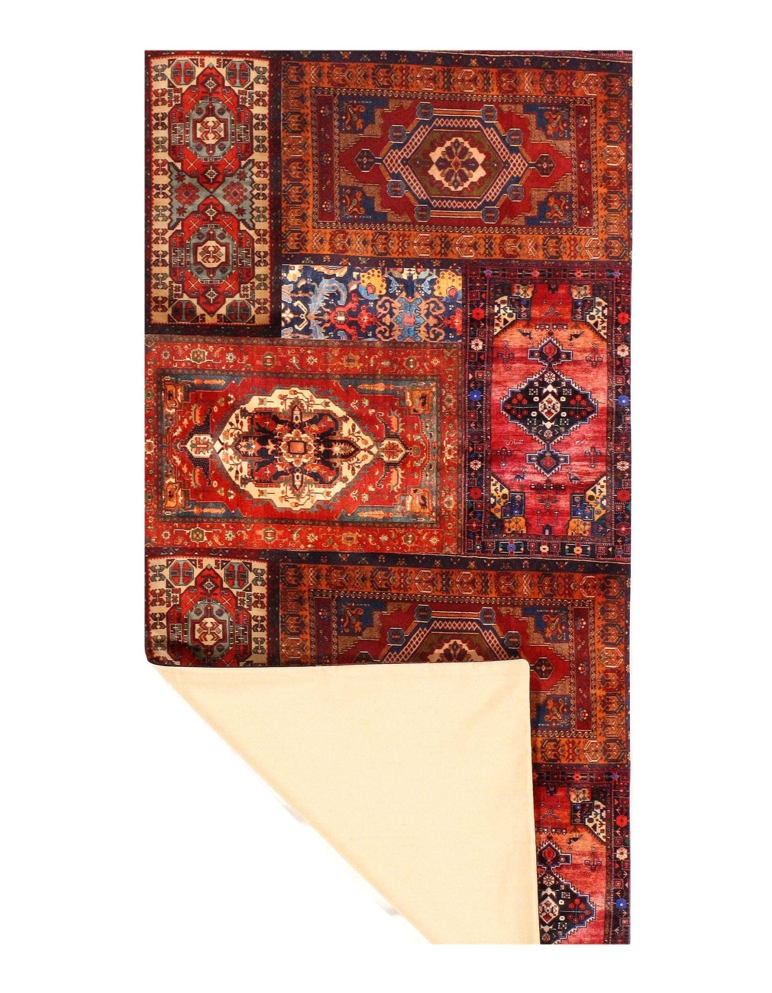 Canvello Heriz Design Velvet Table Cloth - 1'3'' X 3'11''-2