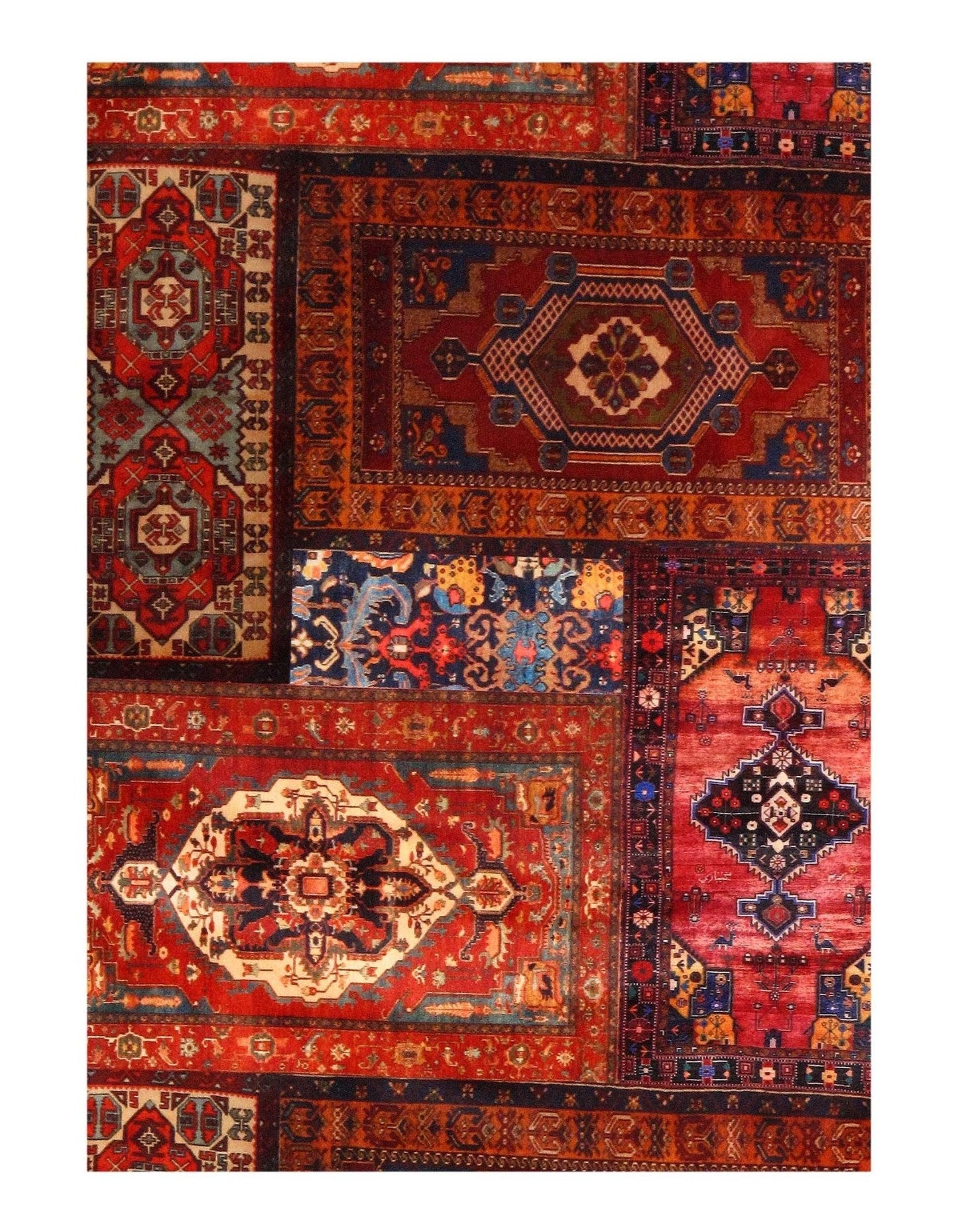 Canvello Heriz Design Velvet Table Cloth - 1'3'' X 3'11''-1